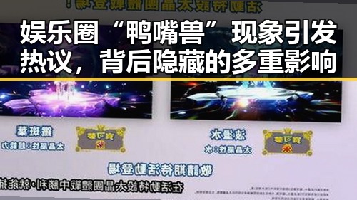 娱乐圈“鸭嘴兽”现象引发热议，背后隐藏的多重影响